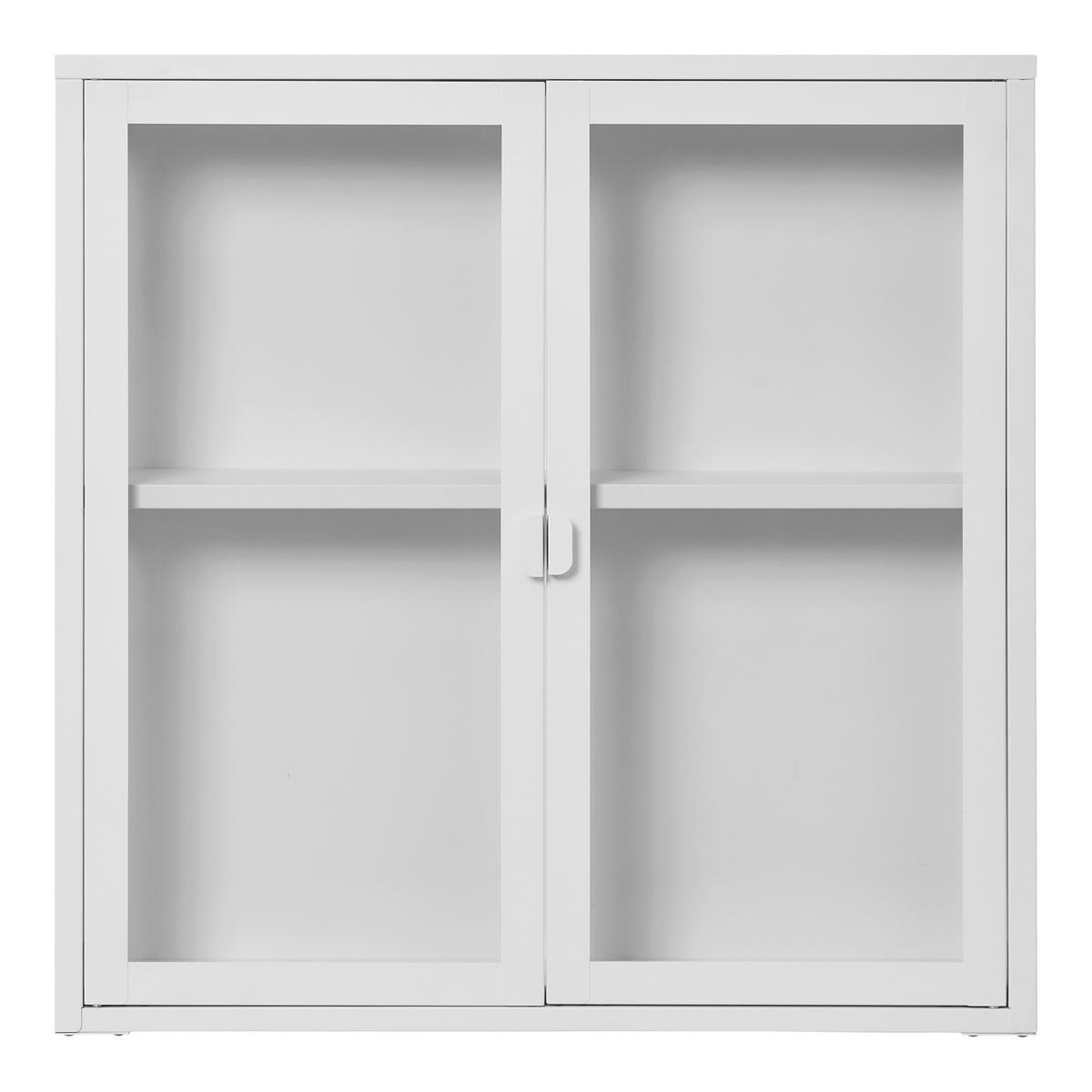 Hängevitrine Brisbane Weiß, B/h/t: 80x80x18cm - Klar/Weiß, Basics, Glas/Metall (80/80/18cm)