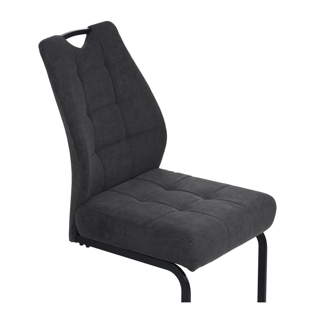 Schwingstuhl Felice Webstoff Grau, B: 46 cm - Schwarz/Grau, KONVENTIONELL, Textil/Metall (46/96/61,5cm) - MID.YOU