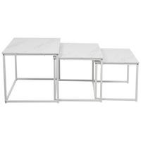 Kisasztal Szett Carmen - fekete/fehér, Trend, faalapú anyag/fém (40-42/35-39/36cm)