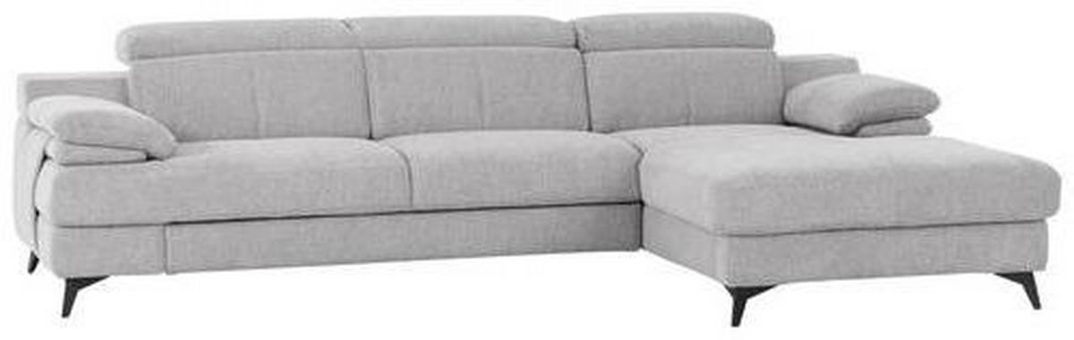 Ecksofa Titus Silberfarben Chenille - Silberfarben/Schwarz, Design, Textil (291/80-98/178cm) - Livetastic