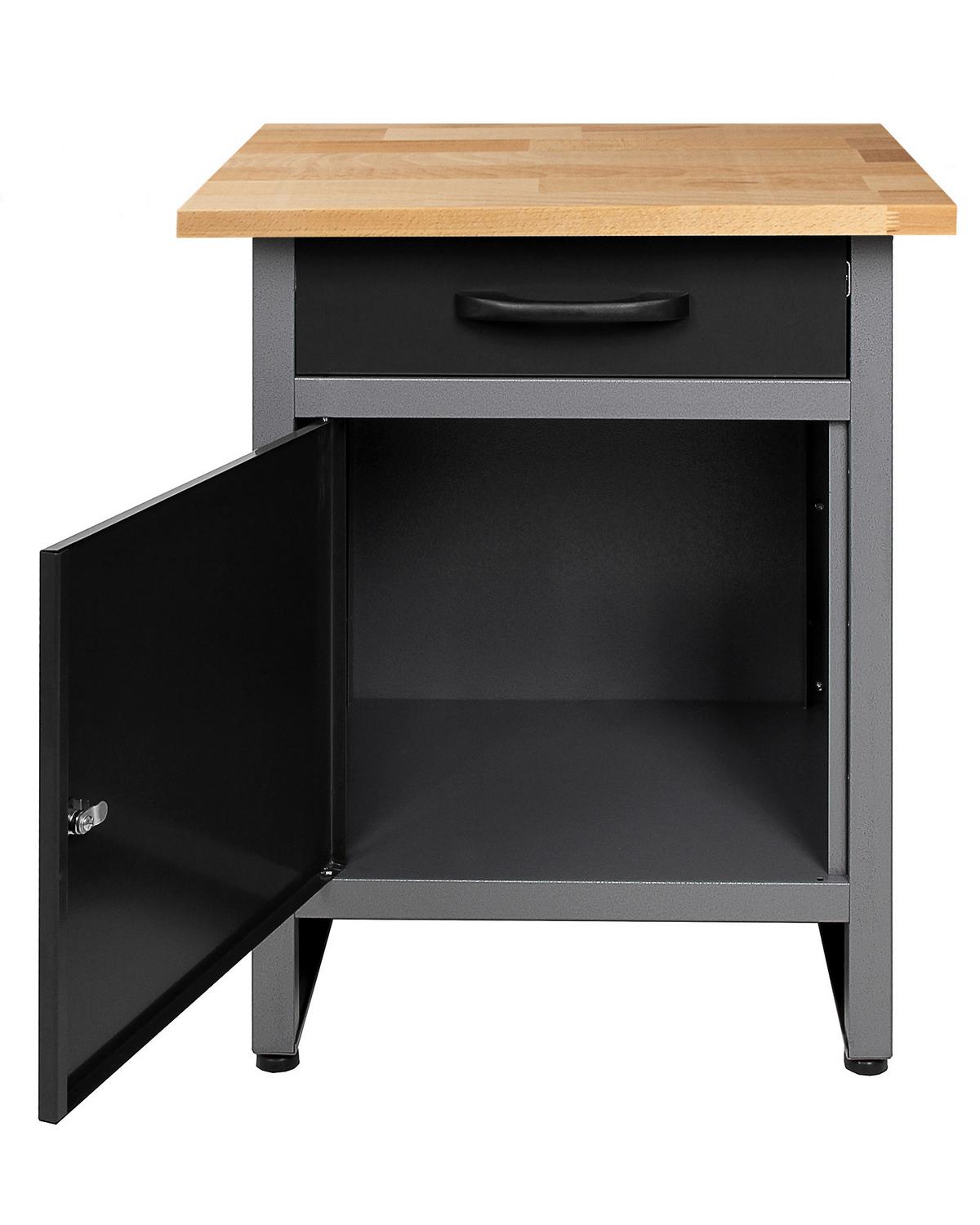 Werkbank-set Entdecker 3s B: 240 Cm Anthrazit/grau - Anthrazit/Grau, Basics, Holz/Metall (240/205/60cm)