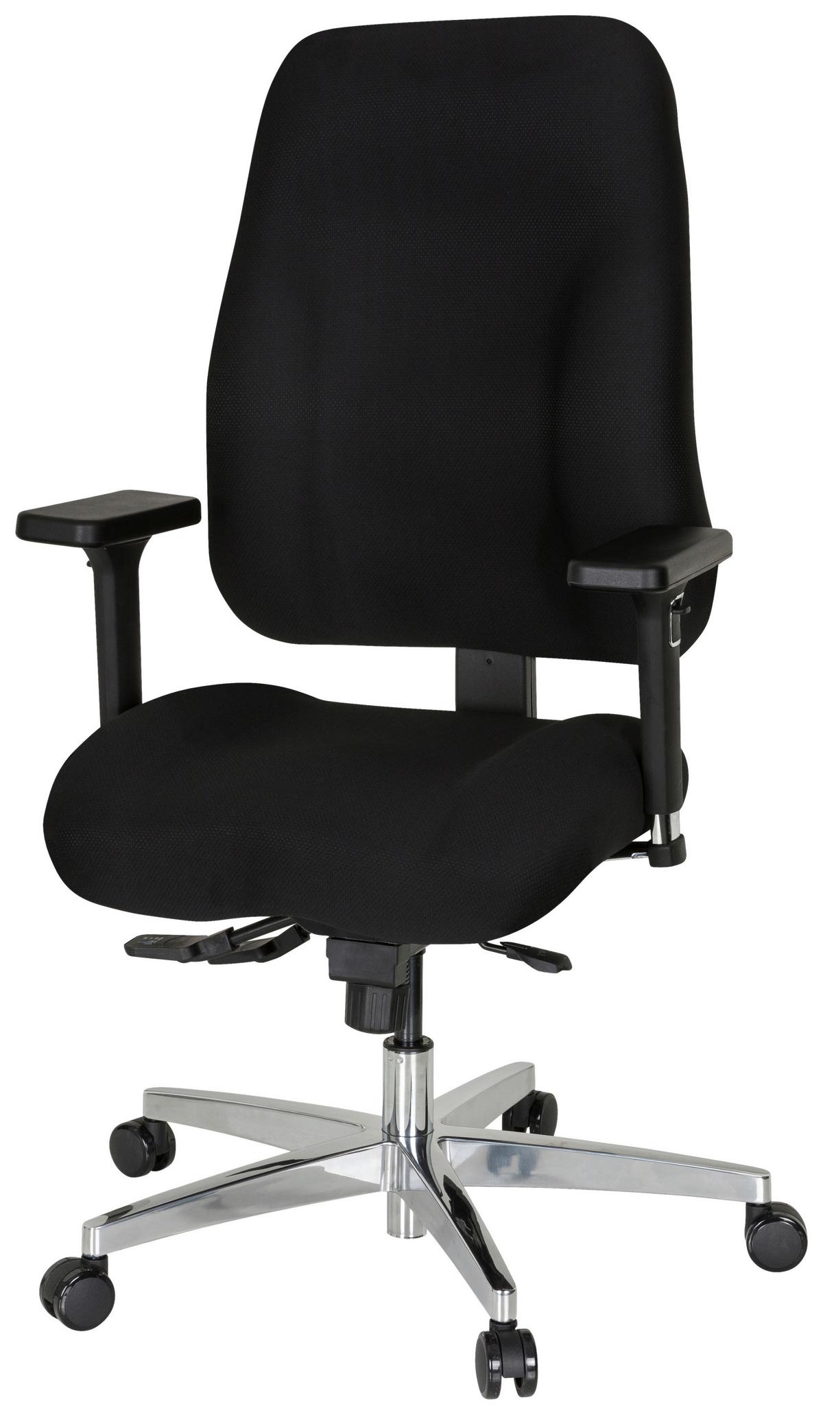Bürostuhl Zenit Comfort Schwarz Bis 120 Kg - Silberfarben/Schwarz, Basics, Kunststoff/Textil (66/107/67cm) - MID.YOU