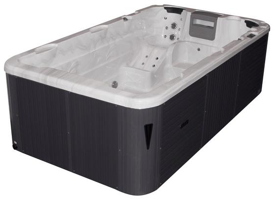 Whirlpool Acryl Swimspa Fano 400 X 228 X 126 cm - Silberfarben/Weiß, Design, Kunststoff (400/228/126cm)