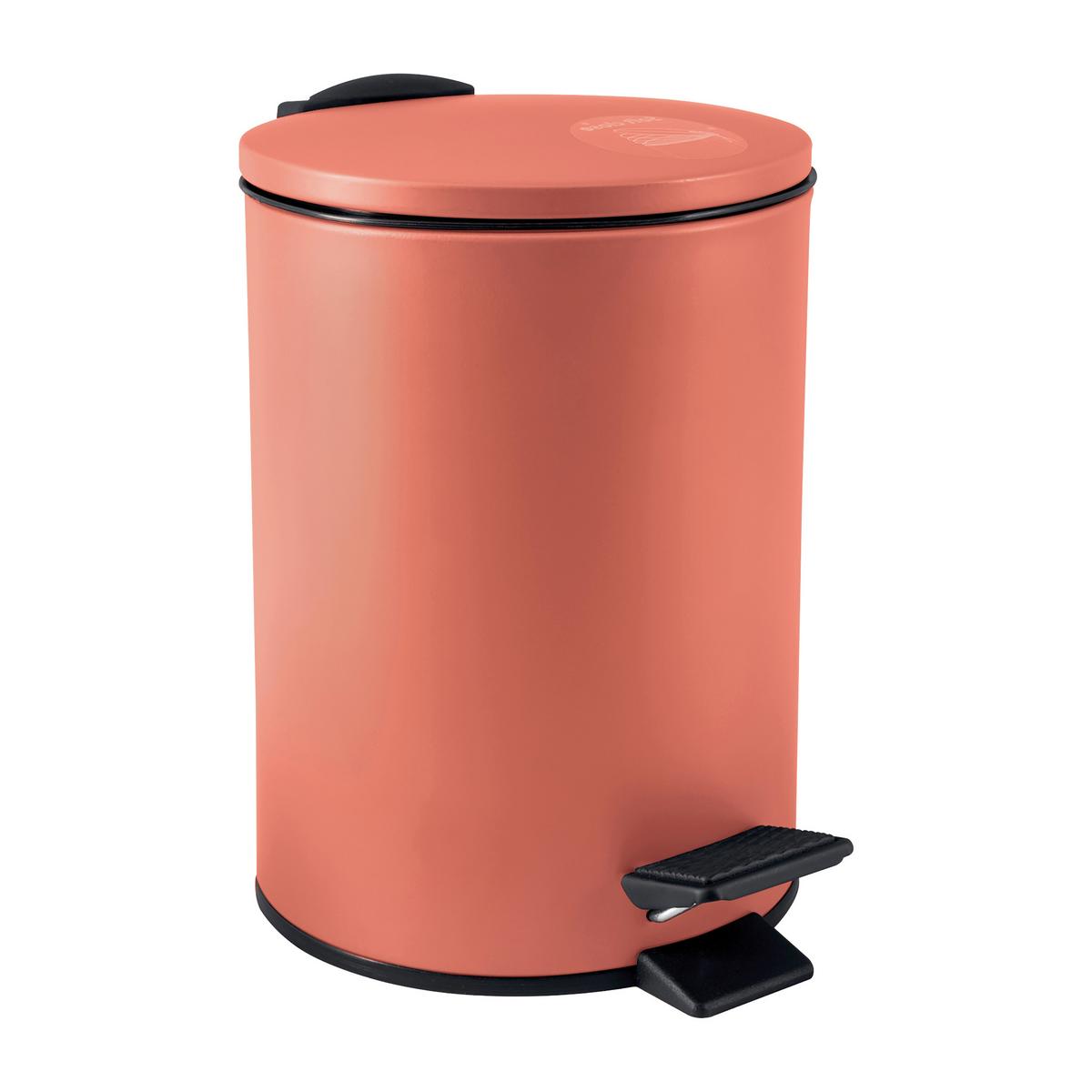 TRETEIMER ADELAR - Terracotta/Schwarz, Basics, Kunststoff/Metall (16.80/16.80/25.00cm) - Spirella