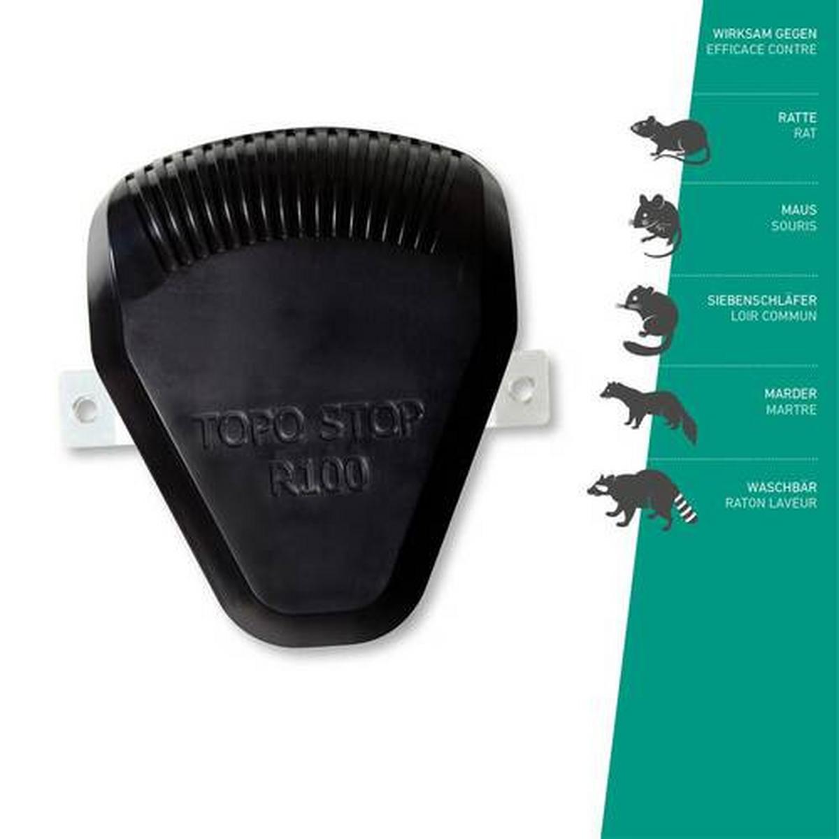 Tiervertreiber Elektrisch Mäuseabwehr Topo Stop R100 - Schwarz, Basics, Kunststoff (7/13/12cm)