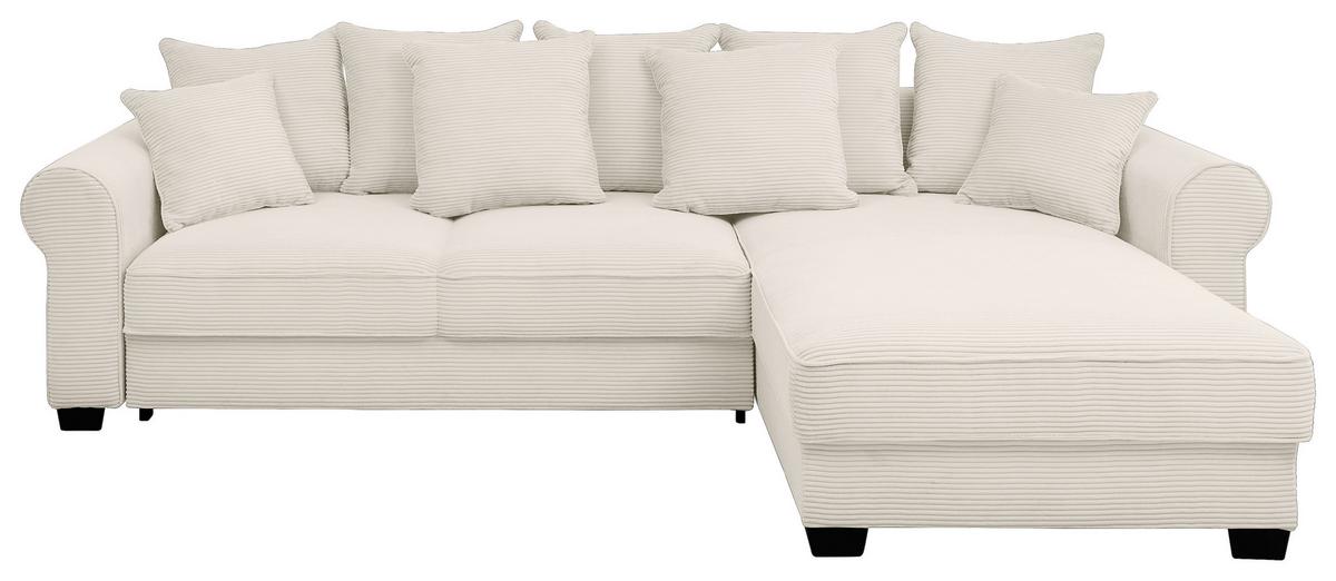 Ecksofa Maureen Creme S: 318x197 Cm - Creme/Schwarz, KONVENTIONELL, Textil (318/197cm) - MID.YOU