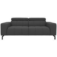 2-Sitzer-Sofa Cunelli Grau Webstoff - Schwarz/Grau, Design, Textil (208/79/104cm) - MID.YOU