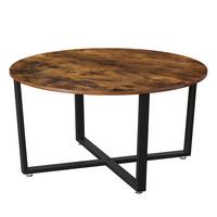 Couchtisch rund Beine: X-Form, Braun, Schwarz - Schwarz/Braun, Trend, Holzwerkstoff/Metall (88/88/47cm) - Boxxx