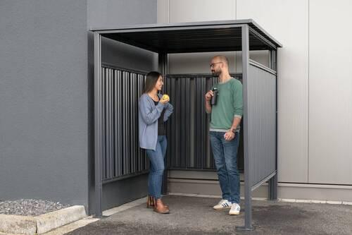 Fahrradgarage Fahrrad- und Rauchunterstand - Anthrazit, Basics, Metall (180/210/200cm)