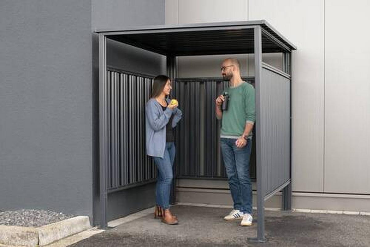 Fahrradgarage Fahrrad- Und Rauchunterstand - Anthrazit, Basics, Metall (180/210/200cm)