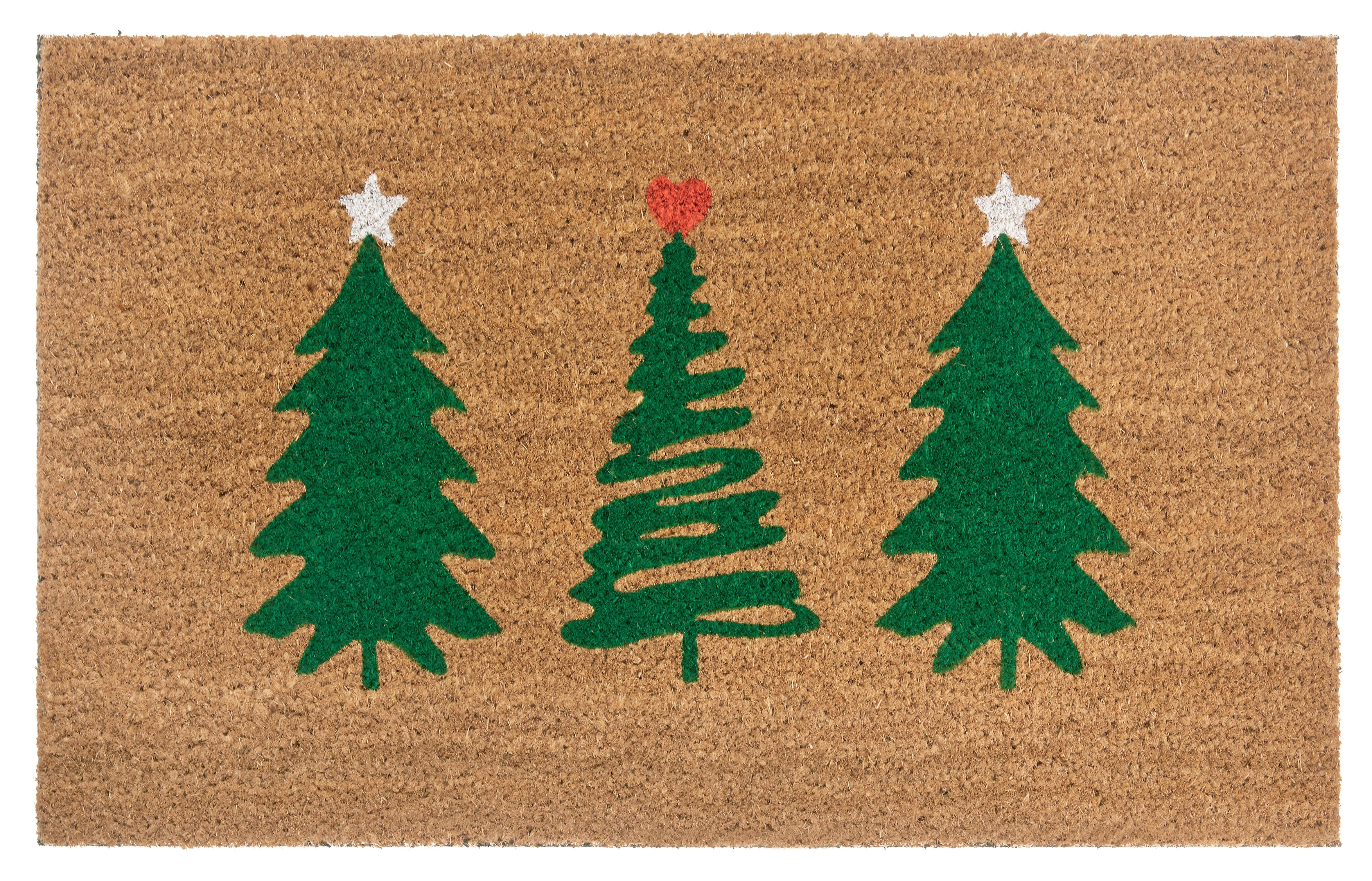 Kokosmatte Mix Mats Decorpinetrees 45x75 - Hellbraun/Dunkelgrün, KONVENTIONELL, Naturmaterialien (45/75cm) - Hanse Home