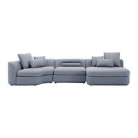 Sedací souprava Anna modrošedá - šedá/bílá, Moderní, dřevo/textil (360/134/134cm) - Bessagi Home