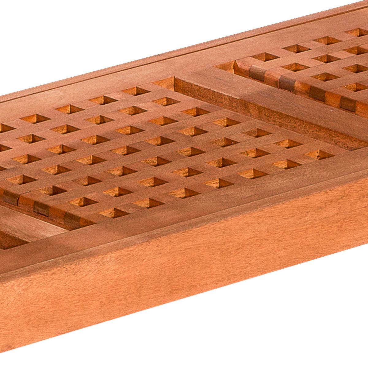 Gartenbank Echtholz 3-Sitzer Lima mit Rückenlehne - Naturfarben, Basics, Holz (157/90/58cm) - Gardenson