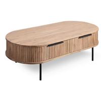 Couchtisch Kunja Akazie Massiv, B: 118 Cm - Schwarz/Akaziefarben, Trend, Holz/Metall (118/40/60cm)