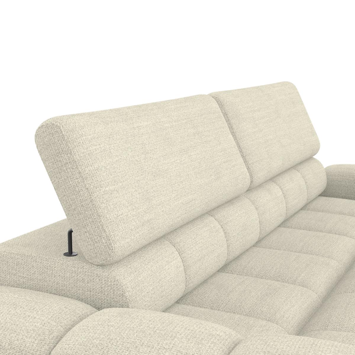 Bigsofa Bull Webstoff creme, B: 248 cm - Creme/Schwarz, Design, Textil (248/77-97/108cm) - Luca Bessoni