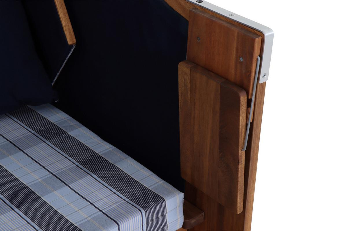 Strandkorb Ostsee L88696 2-Sitzer, Blau - Blau, KONVENTIONELL, Holz/Kunststoff (120/80/165cm) - Siena Garden