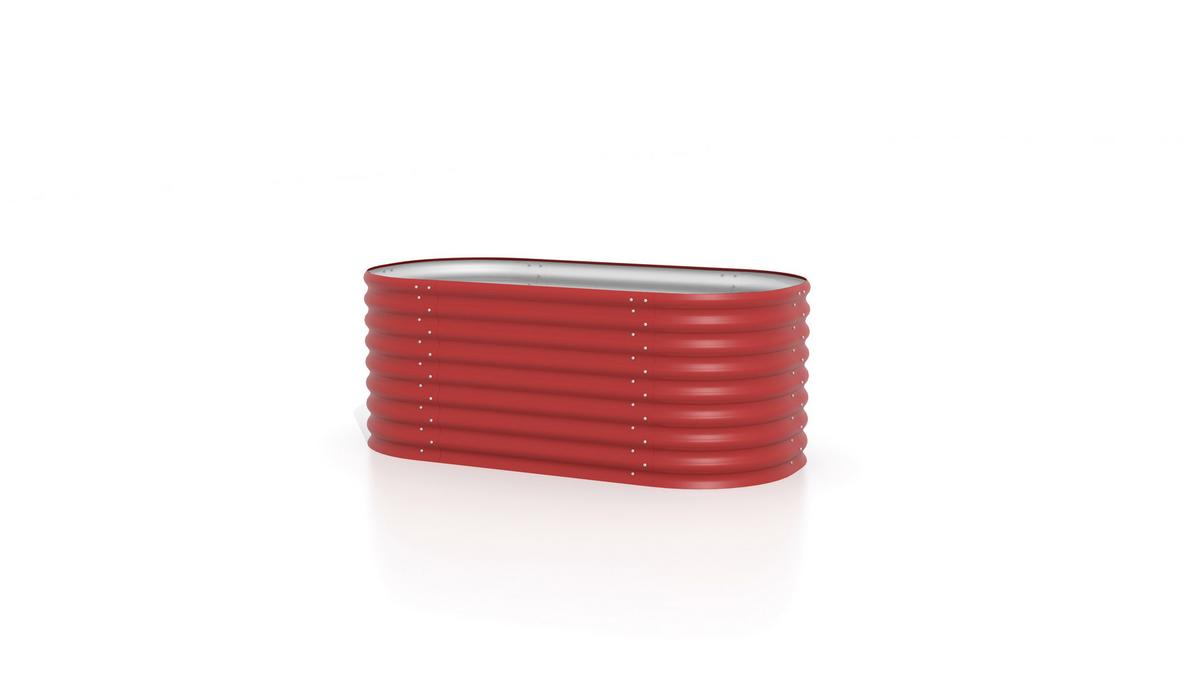 Hochbeet Vita 82,1x63x162,1 cm, Oval, Rot - Rot, Basics, Metall (82,1/63/162,1cm)