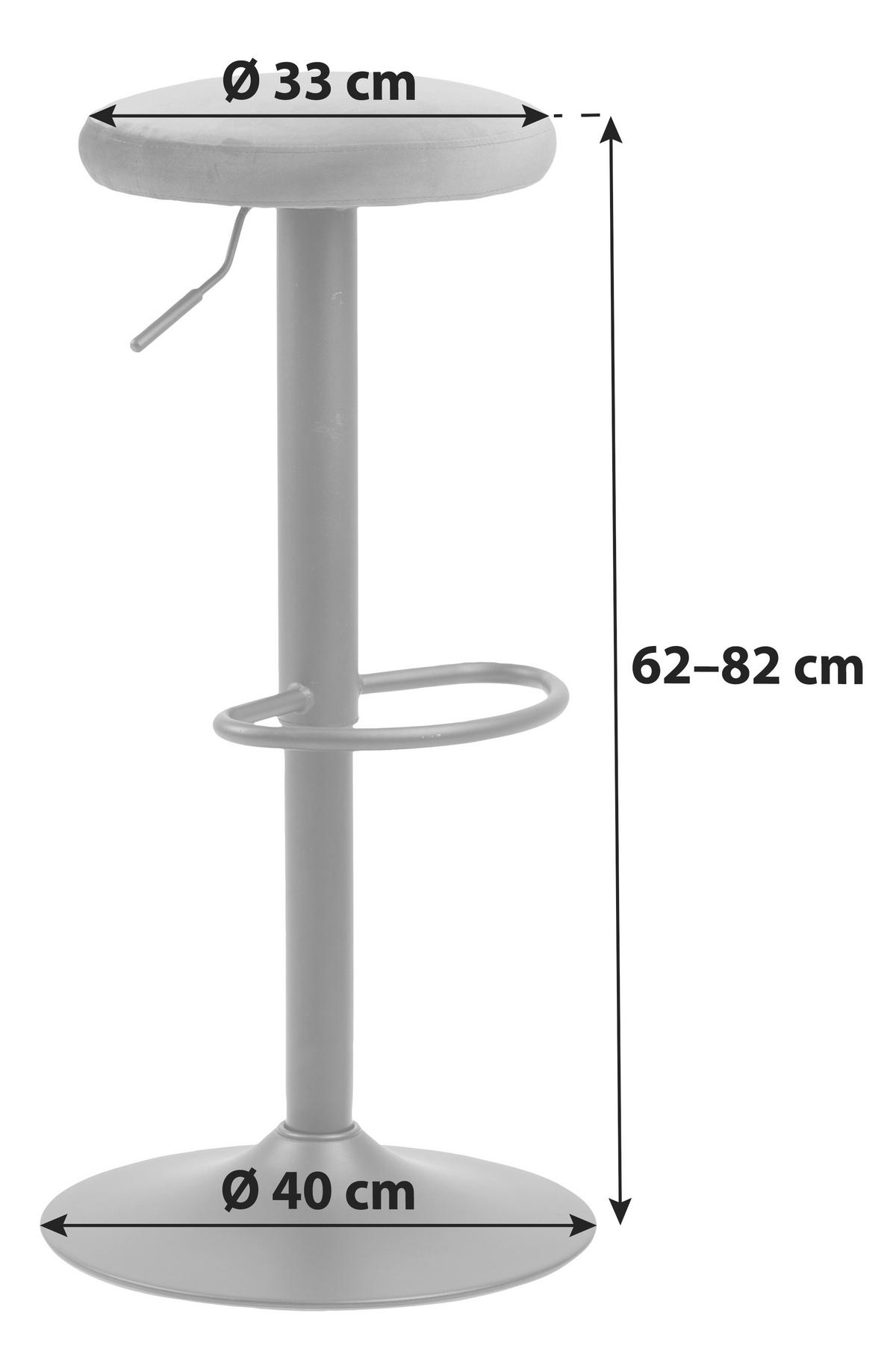 Barová stolička FINCH Š: 40 CM sivá - čierna/sivá, Basics, kov/textil (40/82/40cm)