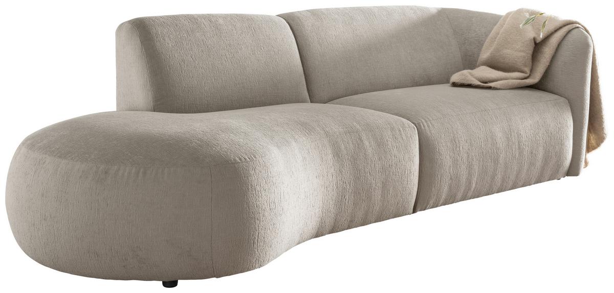 Ecksofa Jesi, Taupe S: 107x238 Cm - Taupe/Schwarz, MODERN, Textil (107/238cm) - Livetastic