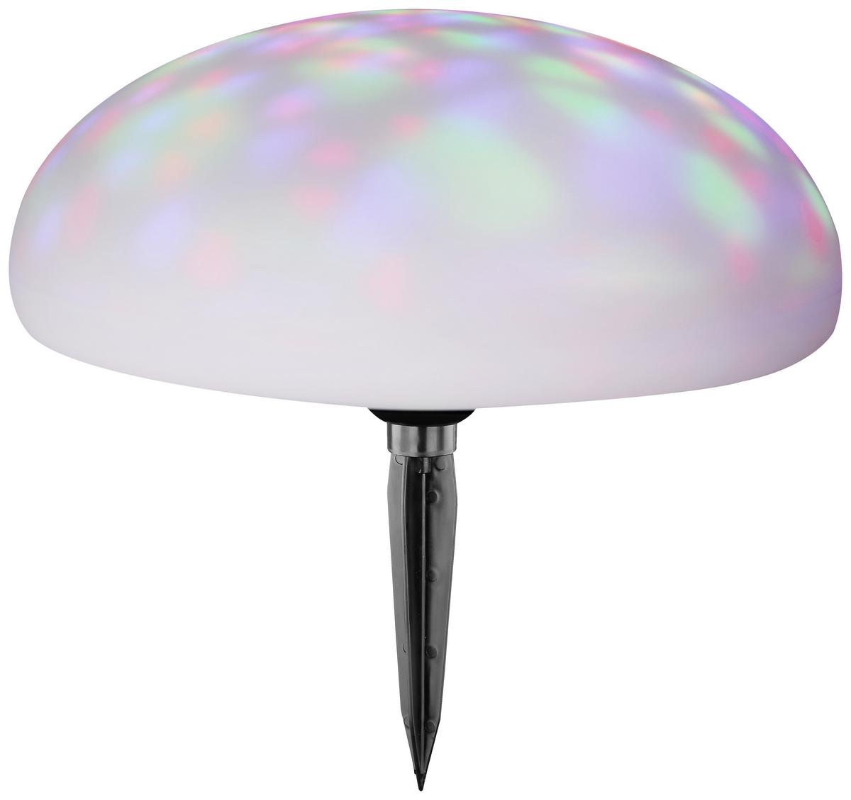 Solarleuchte Weiß 3xled H: 32,8 cm - Schwarz/Weiß, MODERN, Kunststoff (32/32,8cm)