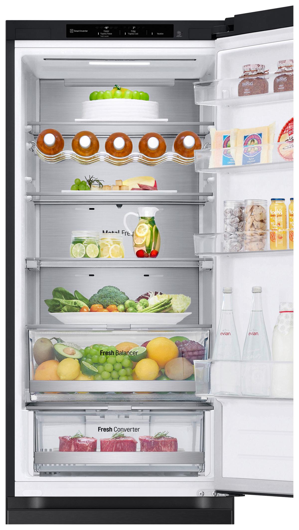 Kühl-Gefrier-Kombination Gbv7280aev - Schwarz, Basics, Glas/Kunststoff (59.5/203/67.5cm) - LG