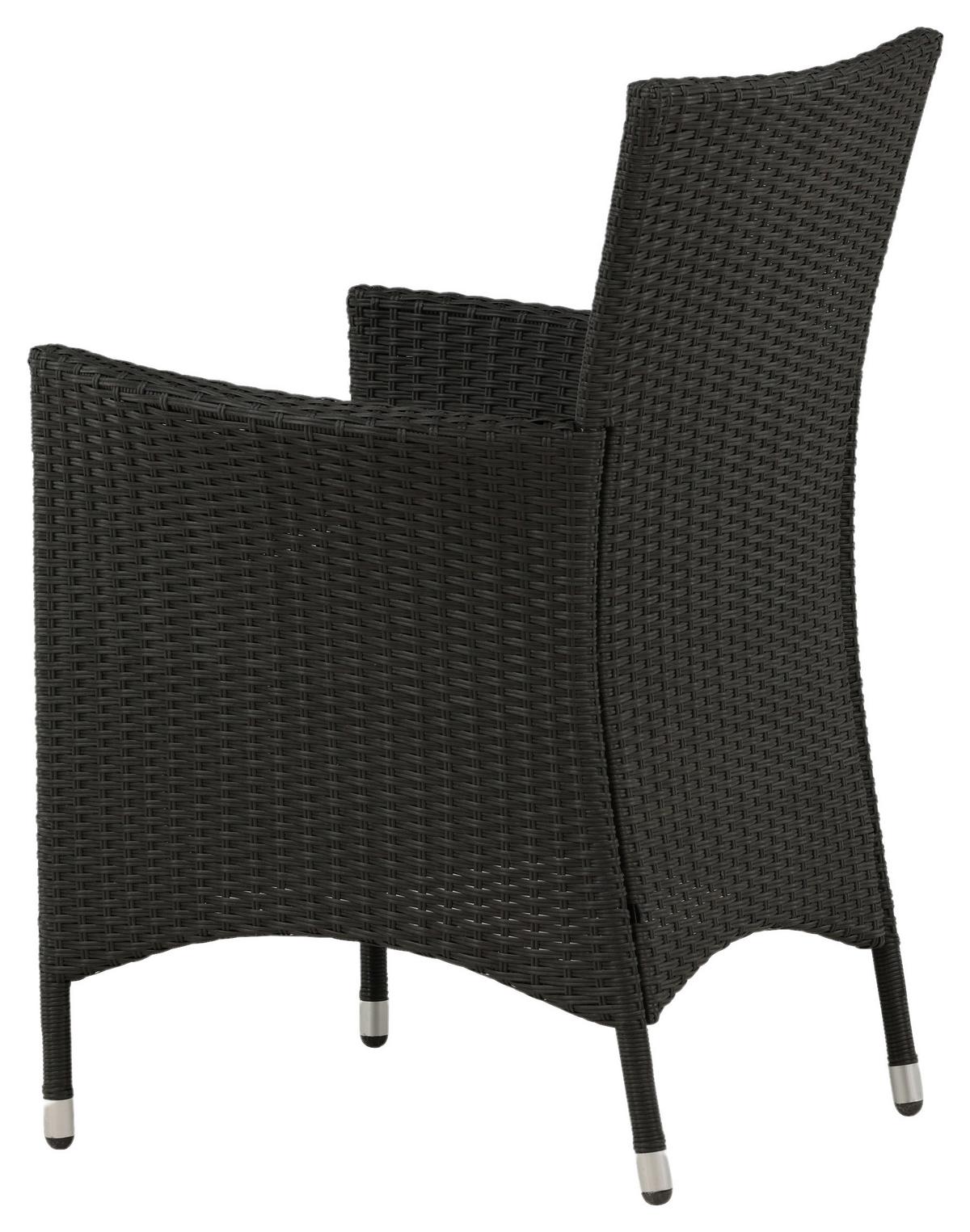 Gartensessel Stapelbar Knick 2er-Set Kunststoff/metall - Silberfarben/Schwarz, KONVENTIONELL, Kunststoff/Metall (60/88/60cm) - Gardenson