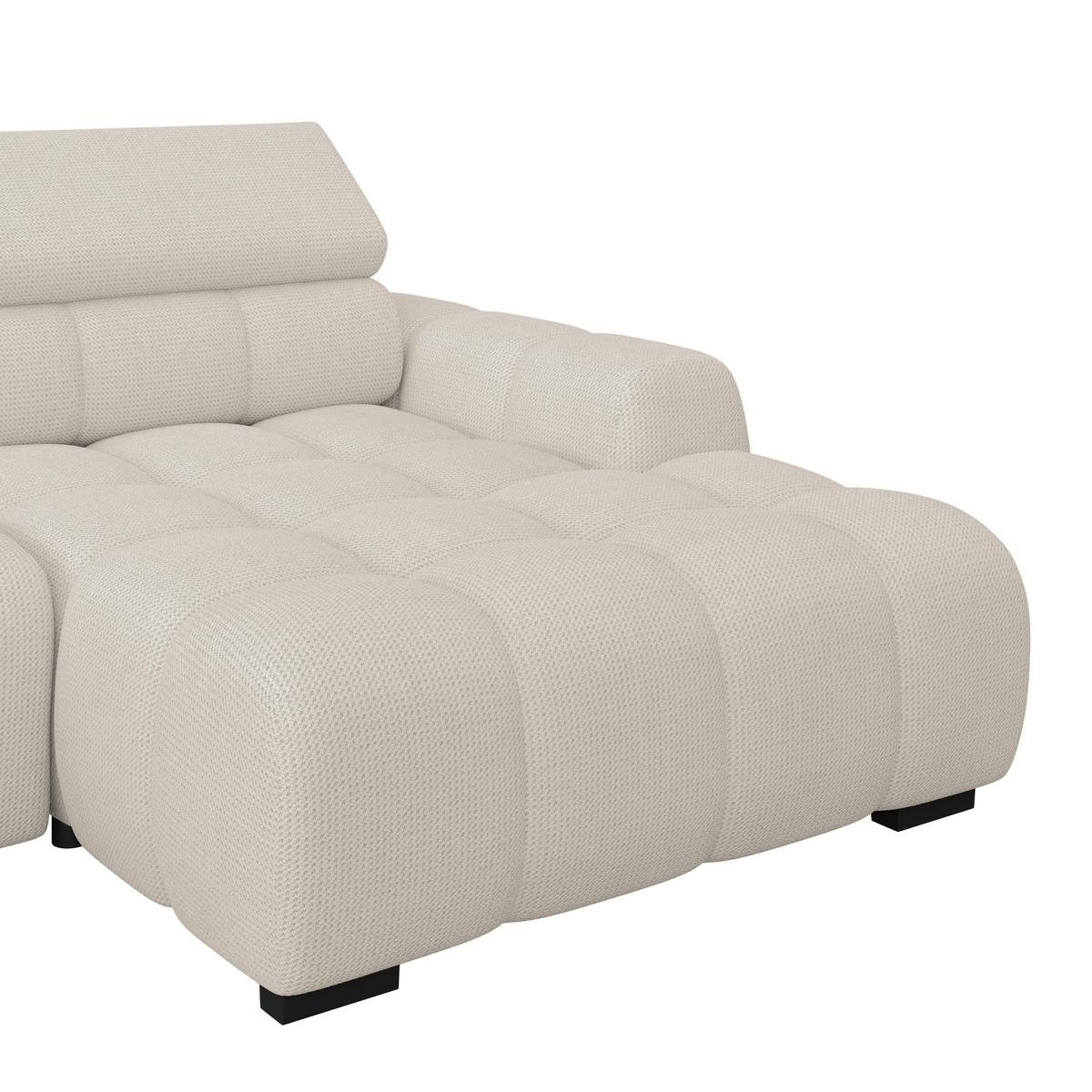 Ecksofa Fargo Elektrischer Cremefarben, B: 285 Cm - Creme/Schwarz, Trend, Textil (285/168cm)