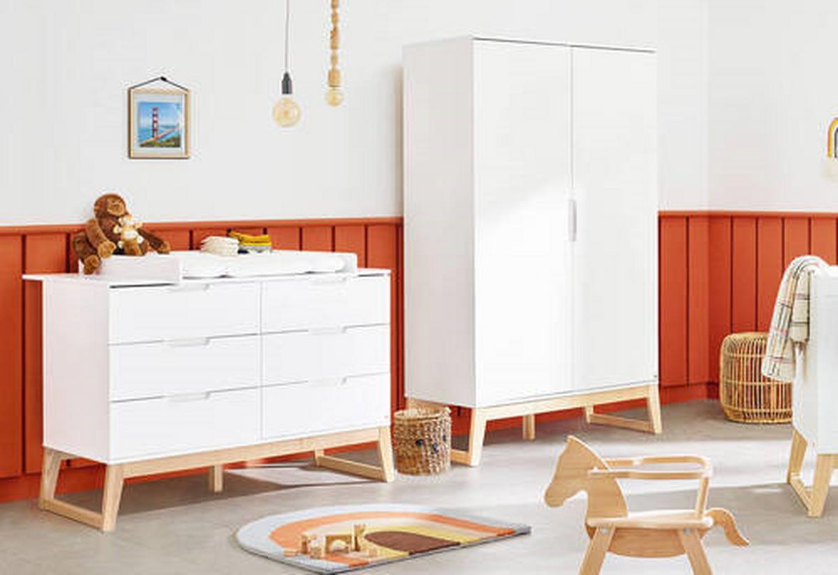Babyzimmer 103466x Bridge - Eschefarben/Weiß, Design, Holz/Holzwerkstoff (151/76/94cm) - Pinolino