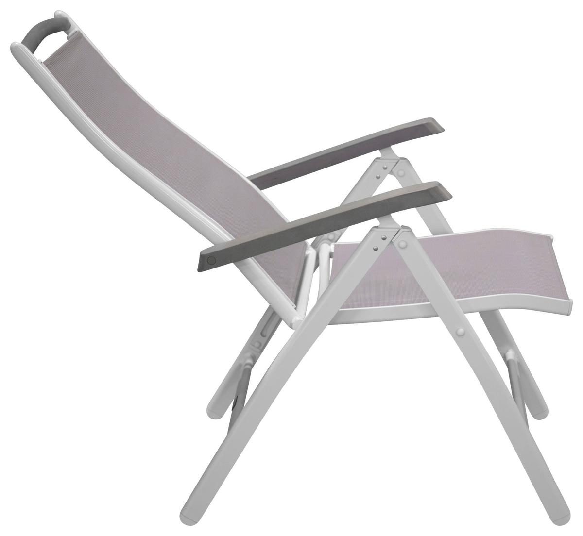 Gartensessel-set 2-tlg. Klappbar Albany Metall - Weiß/Grau, KONVENTIONELL, Metall (60/110/60cm) - Gardenson
