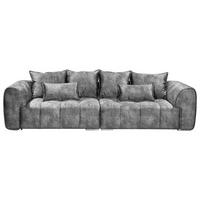 Big Sofa London mit Rückenkissen B: 316 cm Grau - Silberfarben/Grau, MODERN, Textil (316/90/112cm) - Livetastic