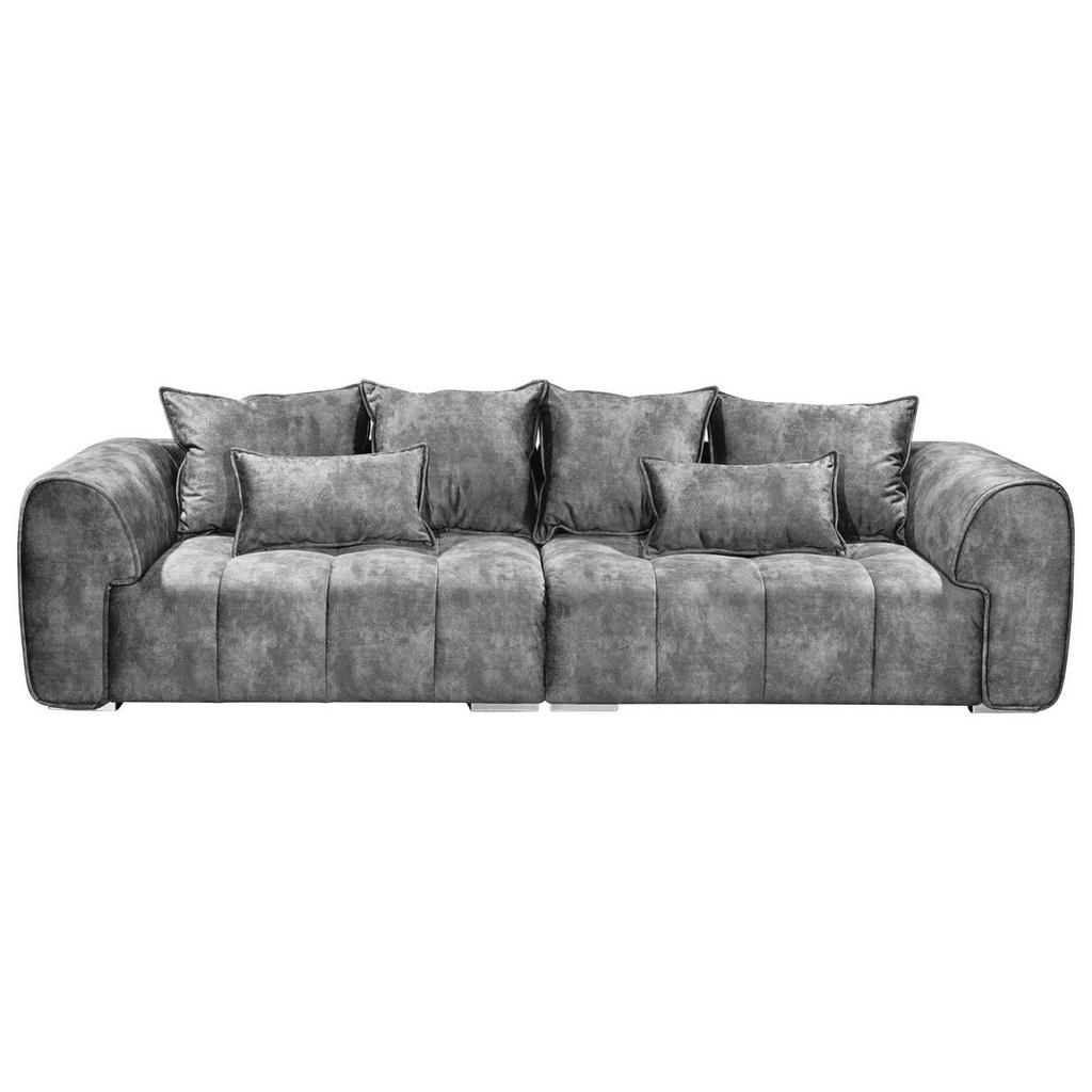 Big Sofa London mit Rückenkissen B: 316 cm Grau