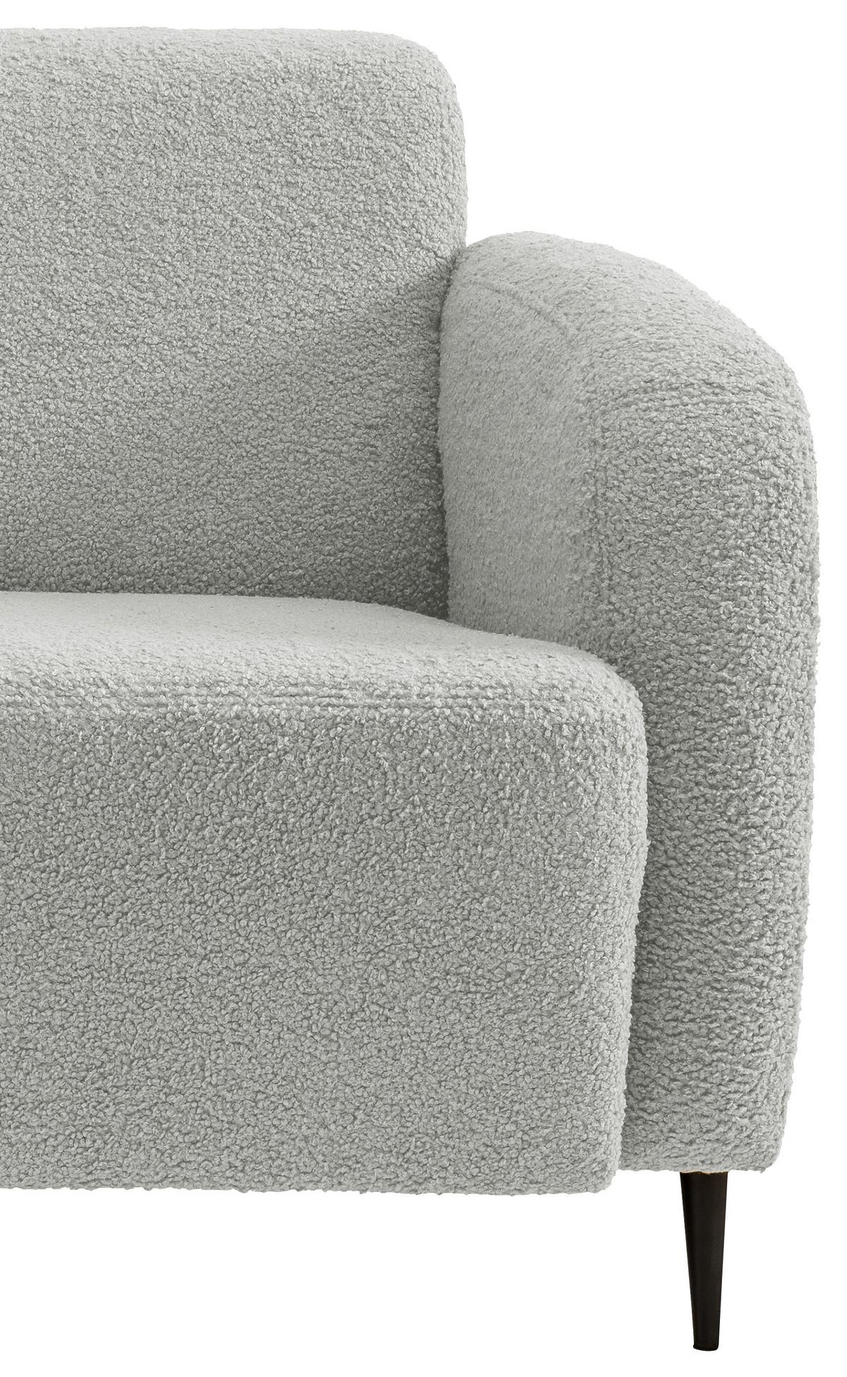2-Sitzer-Sofa Marone Hellgrau Teddystoff - Hellgrau/Schwarz, MODERN, Textil (140/76/90cm) - Livetastic