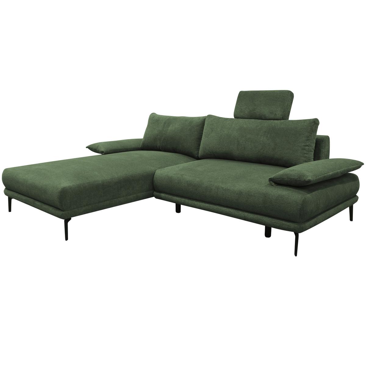 Ecksofa mit Bettkasten Lagacy 192x260 cm Webstoff Grün - Schwarz/Grün, Design, Textil (192/260cm) - MID.YOU