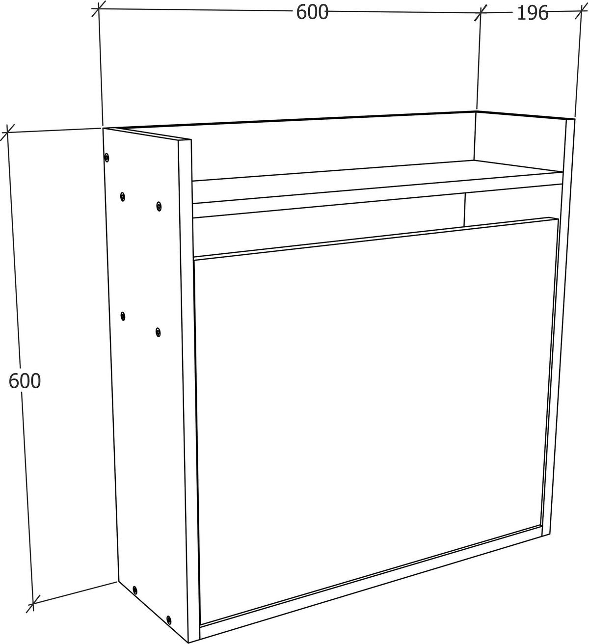 Schreibtisch Dralis Weiß B: 20 cm - Weiß, Basics, Holzwerkstoff (60/20/60cm) - MID.YOU