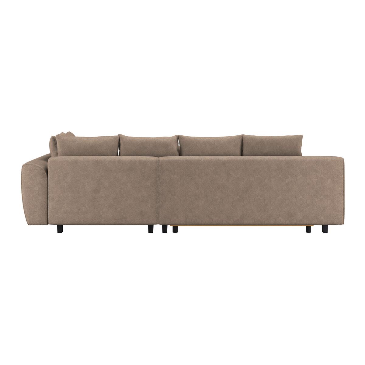 Ecksofa Mit Schlaffunktion & Bettkasten Mendoza Braun - Schwarz/Braun, Design, Textil (309/197cm) - Ondega