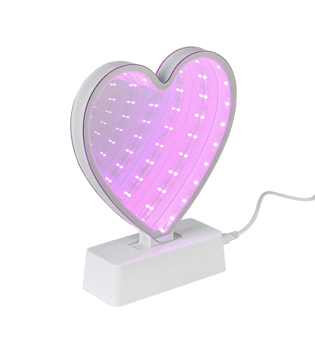 LED-Dekoleuchte Heart - Transparent/Weiß, Basics, Kunststoff (14,5/4,6/17,9cm) - Luca Bessoni