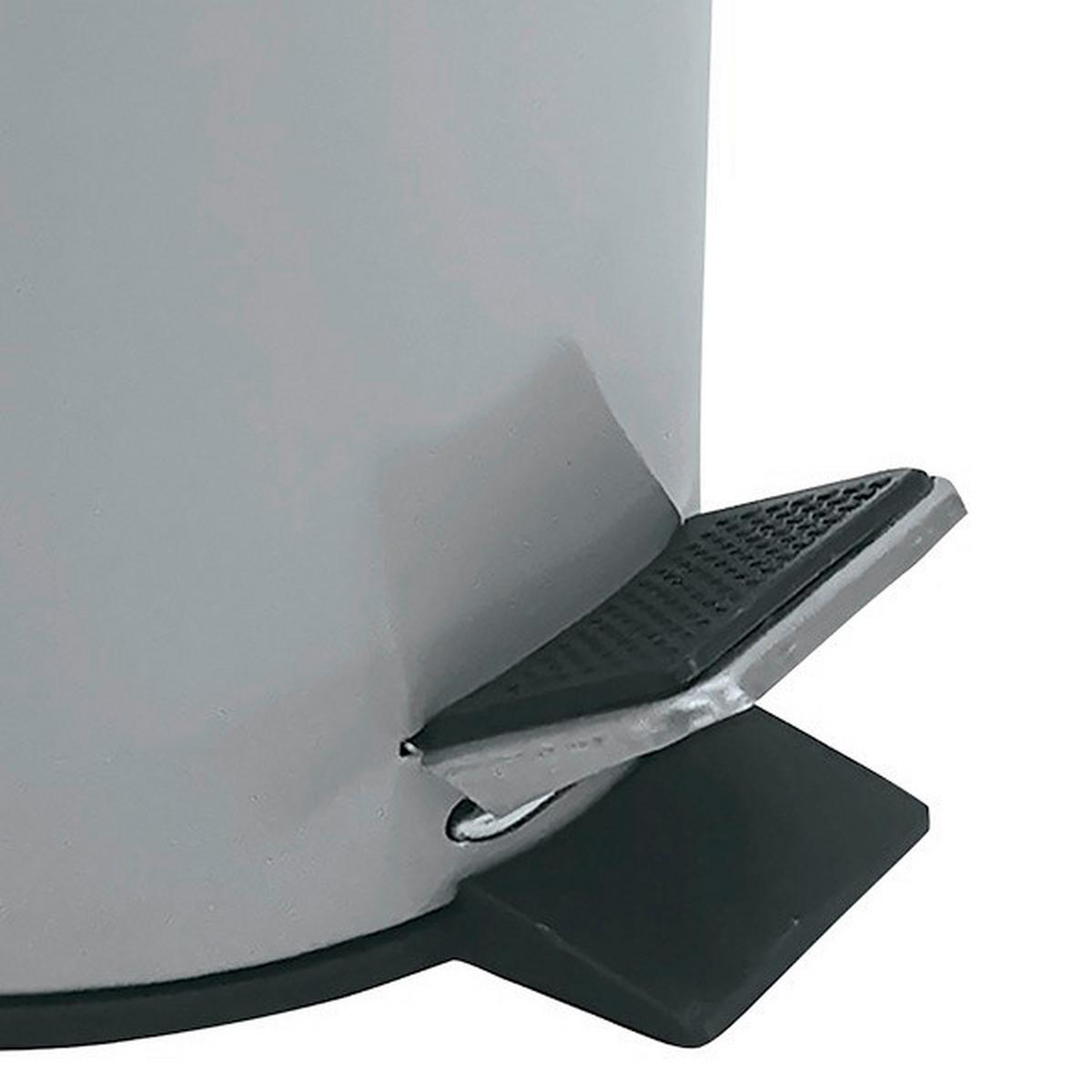 Kosmetikeimer Unis 3l Hellgrau Metall DxH 17x25 - Hellgrau/Schwarz, Basics, Kunststoff/Metall (17/25cm)