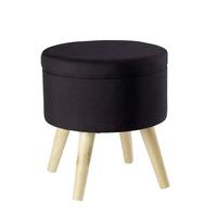 Hocker Max - Schwarz, Design, Textil (32,5/36/32,5cm) - Echtwerk