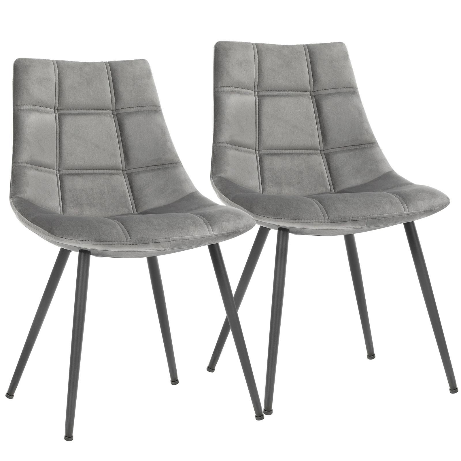 SADA ŽIDLÍ SONGMICS - šedá/černá, Trend, kov/textil (48,5/79/54cm) - Boxxx