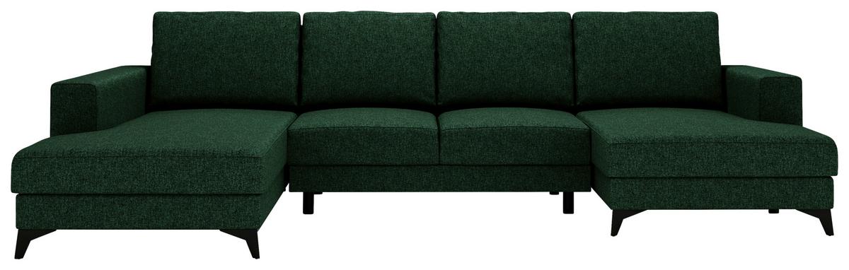 Harvey Grün U: 190x339x156 Cm - Schwarz/Grün, Design, Textil (190/339/156cm) - Livetastic