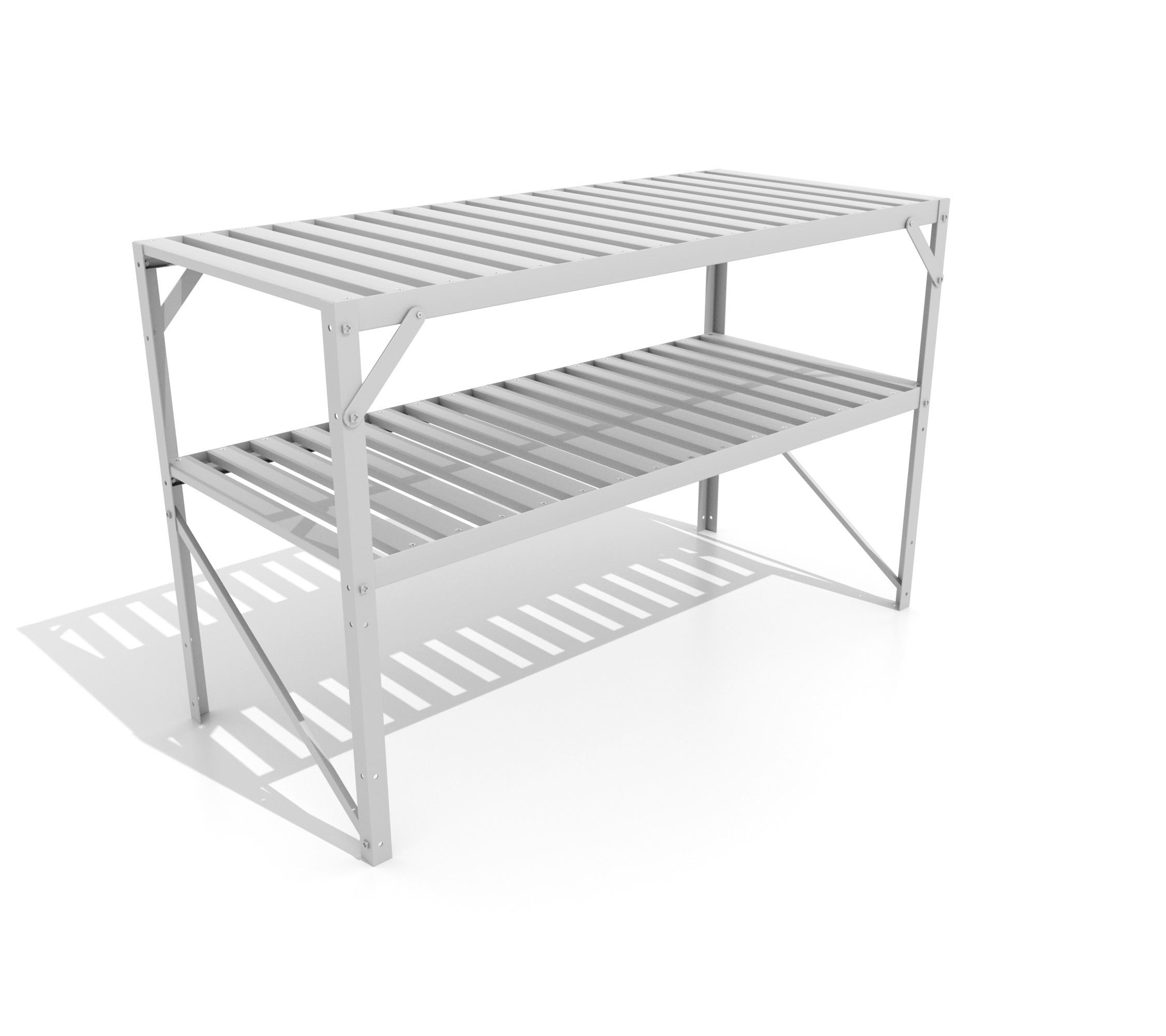 Gewächshaustisch 260125 - Alufarben, Basics, Metall (121/76/54cm)
