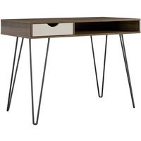 Schreibtisch Concord Grau, Eichefarben 104 cm - Eichefarben/Eiche grau, Design, Holzwerkstoff/Metall (104/77/49cm) - MID.YOU