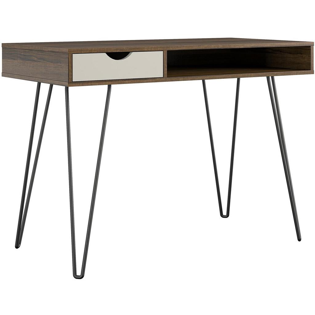 Schreibtisch Harmony Grau, Eichefarben 104 cm