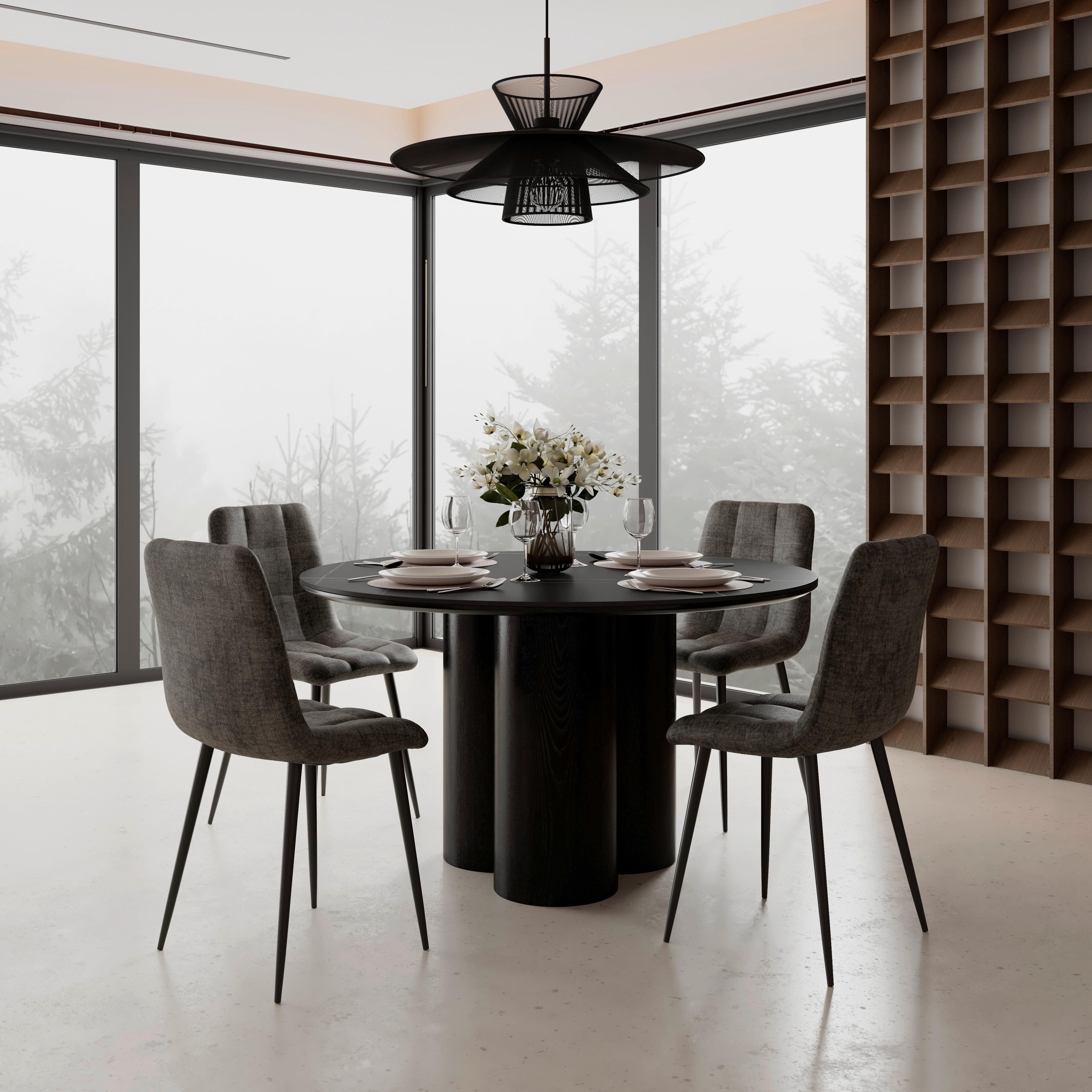 Jídelní stůl Kiano, P: 130 cm - černá, Moderní, dřevo/kompozitní dřevo (130/75cm) - Bessagi Home