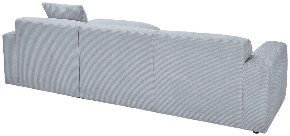Ecksofa Mit Zierkissen Pearl Grau 303x196 Cm - Schwarz/Grau, Design, Textil (303/196cm) - Livetastic