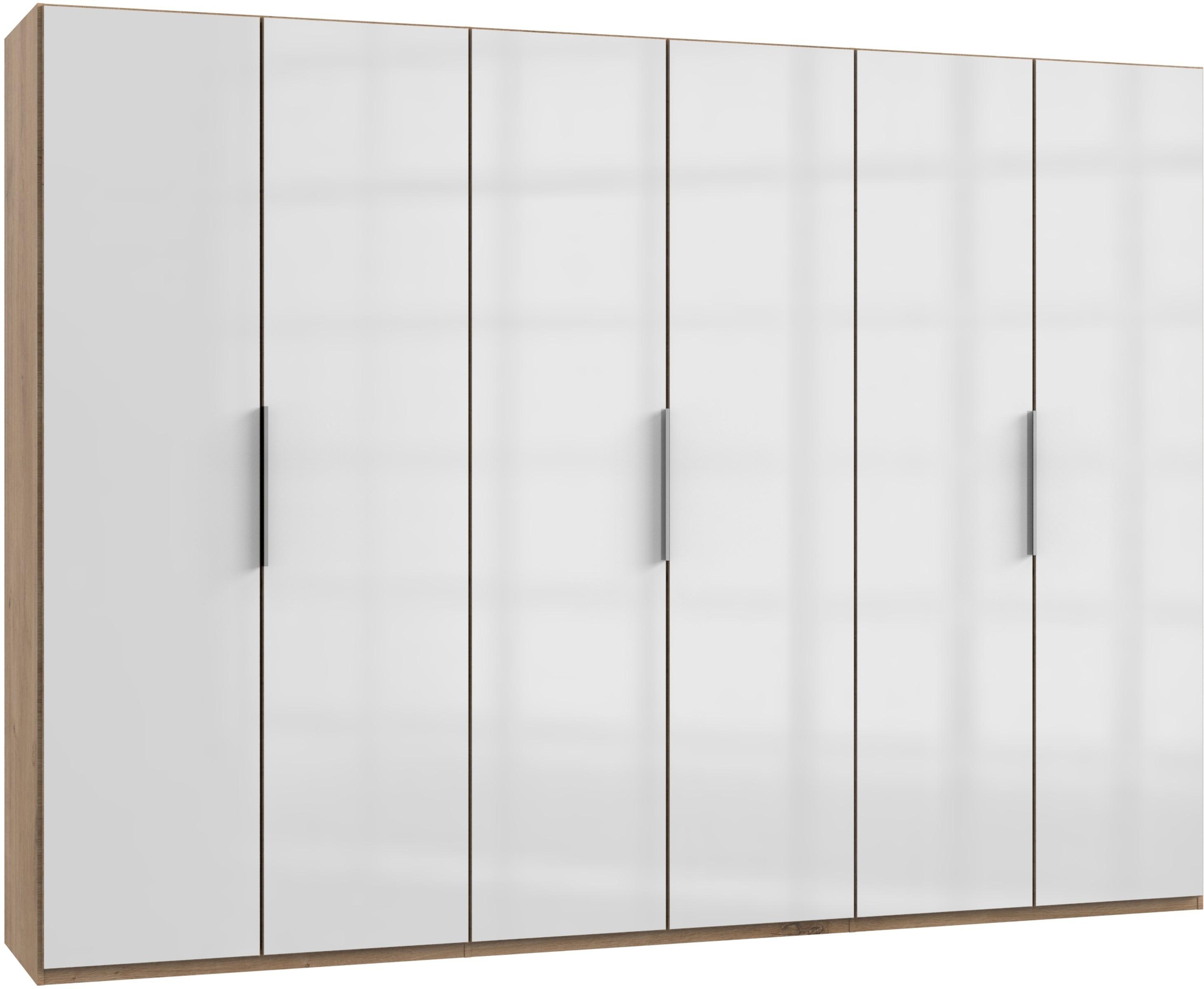 Drehtürenschrank 300cm Level, Weiß/eiche Dekor - Eichefarben/Weiß, MODERN, Glas/Holzwerkstoff (300/216/58cm) - MID.YOU
