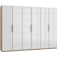 Drehtürenschrank 300cm Level, Weiß/eiche Dekor - Eichefarben/Weiß, MODERN, Glas/Holzwerkstoff (300/216/58cm) - MID.YOU