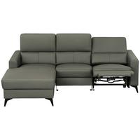 Roh.sedačka BEN,ľavá,tm.sivá, komb. pravej a textilnej kože - čierna/tmavosivá, Modern, kov/koža (102-180/75-95/235cm) - Premium Living