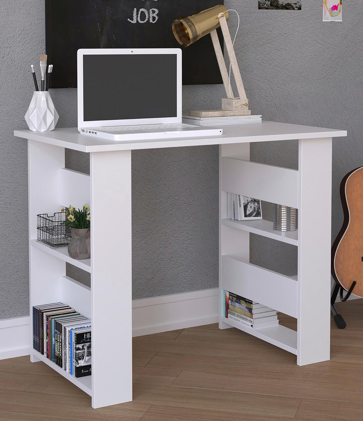 Schreibtisch Efilo Weiß B. 56 Cm - Weiß, MODERN, Holzwerkstoff (90/56/74cm) - MID.YOU