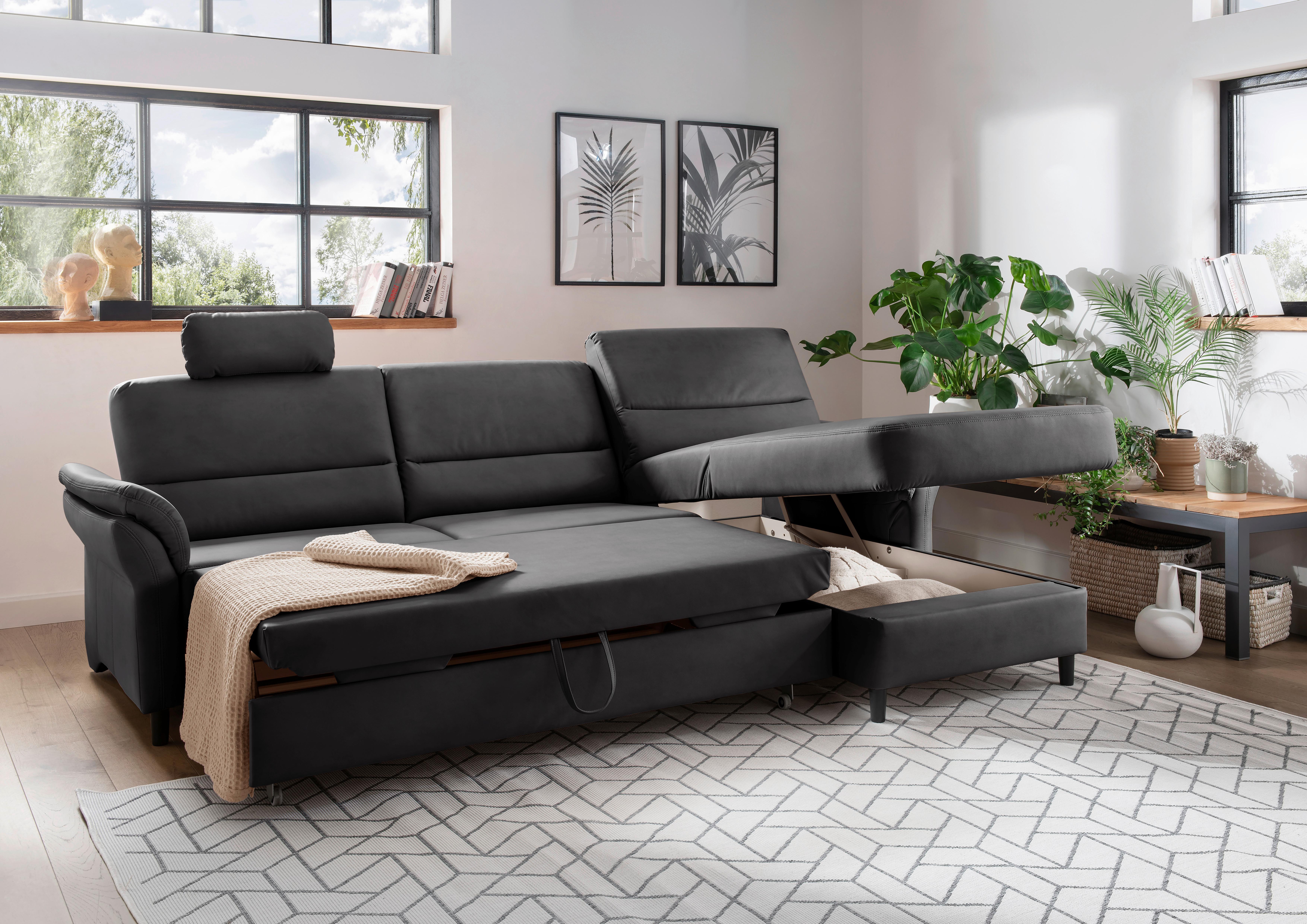 Ecksofa Cavoli, Schwarz S: 279x176 cm - Schwarz, MODERN, Textil (279/176cm) - Livetastic